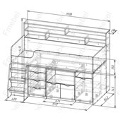 Кровать-чердак Атланта Fmebel 80х190