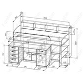 Кровать-чердак низкая Вестерос Fmebel 