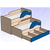 Двухъярусная кровать низкая Саванна Fmebel 80x160