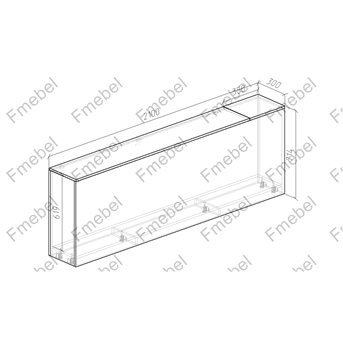 Тумба для белья 2000 мм (схема) Fmebel стандарт