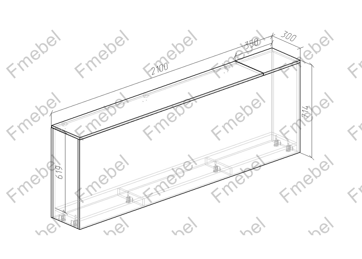 Тумба для белья 2000 мм (схема) Fmebel элит