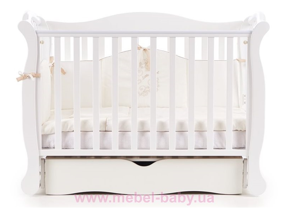 Кроватка с ящиком и маятниковым механизмом Соня ЛД19 ЕС Верес 60х120 Белый