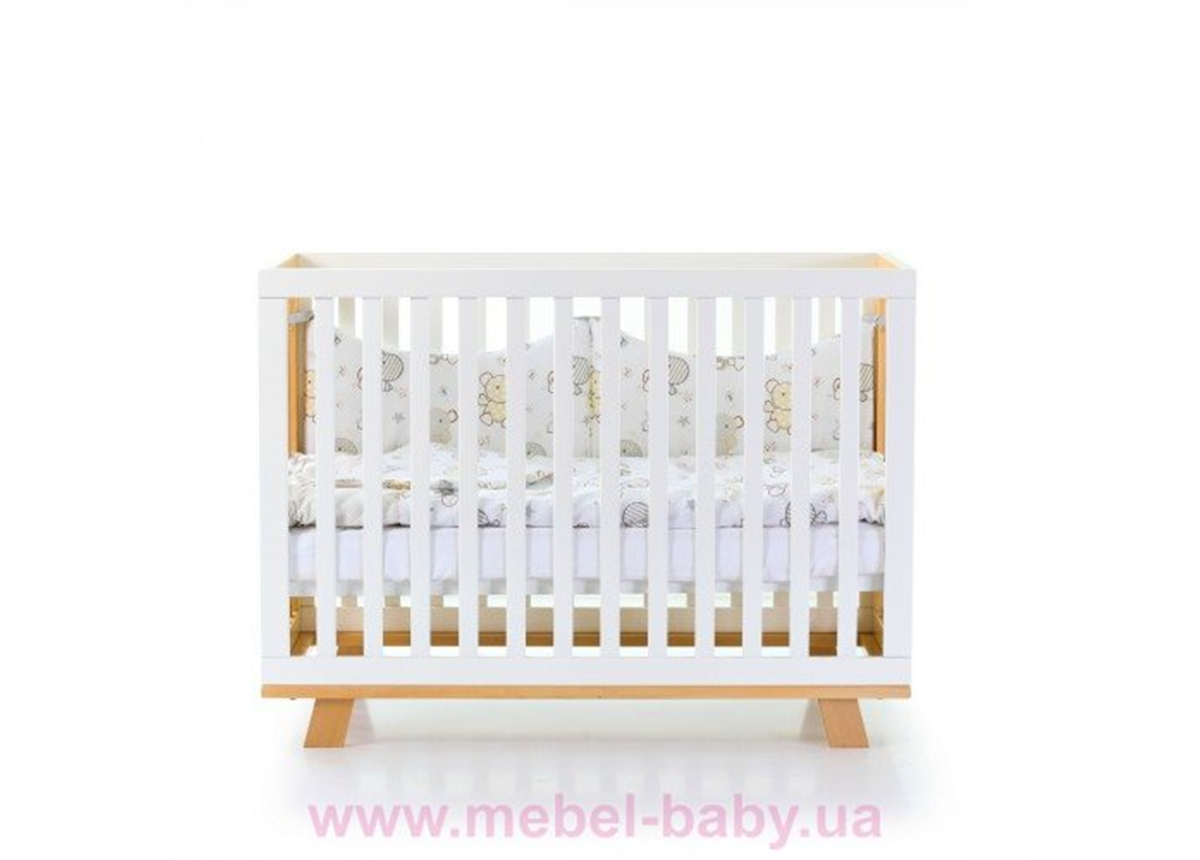 Не качающаяся кроватка Соня ЛД1 Манхэттен без колес Верес 60х120 Бело-буковый