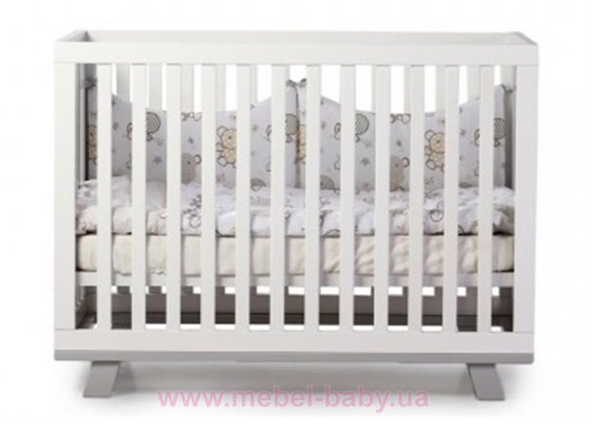 Не качающаяся кроватка Соня ЛД1 Манхэттен без колес Верес 60х120 Бело-серый