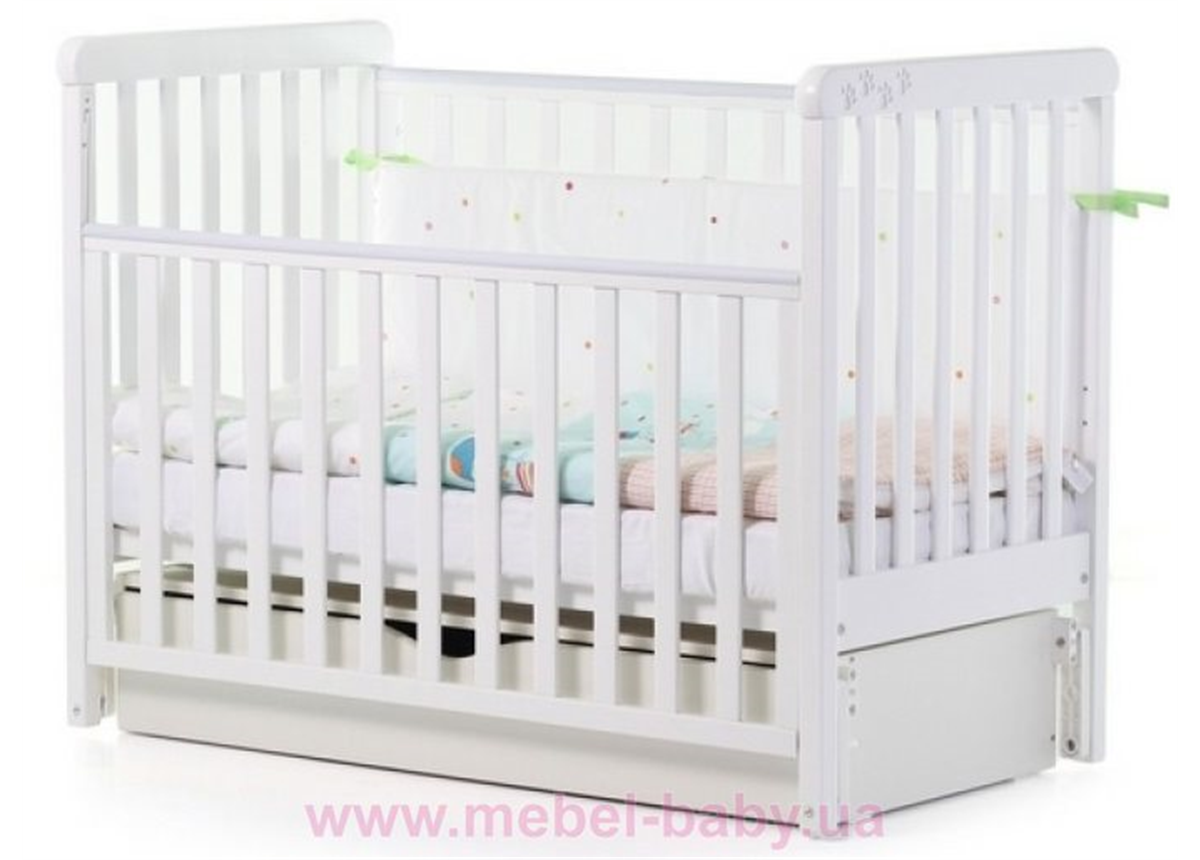 Кроватка маятниковым механизмом Соня ЛД12 ЕС Верес 60х120 Белый