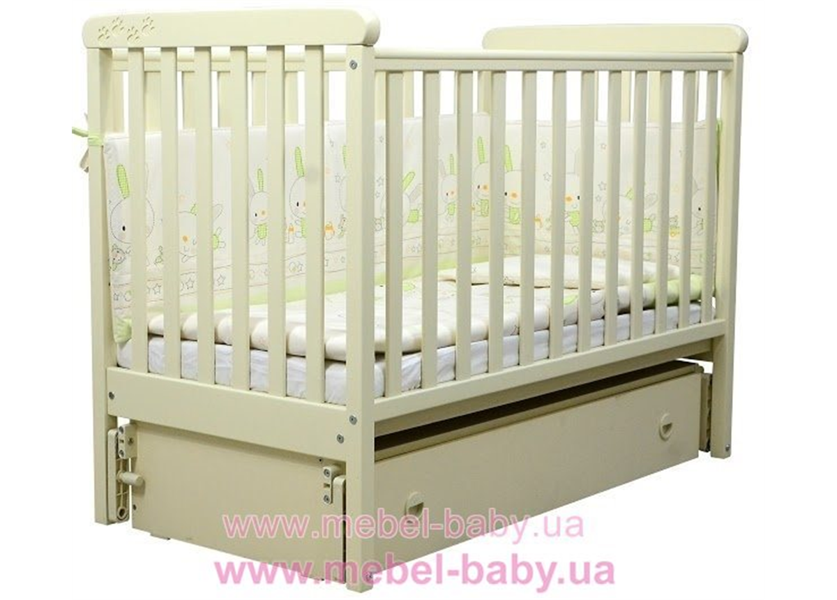 Кроватка маятниковым механизмом Соня ЛД12 ЕС Верес 60х120 Слоновая кость