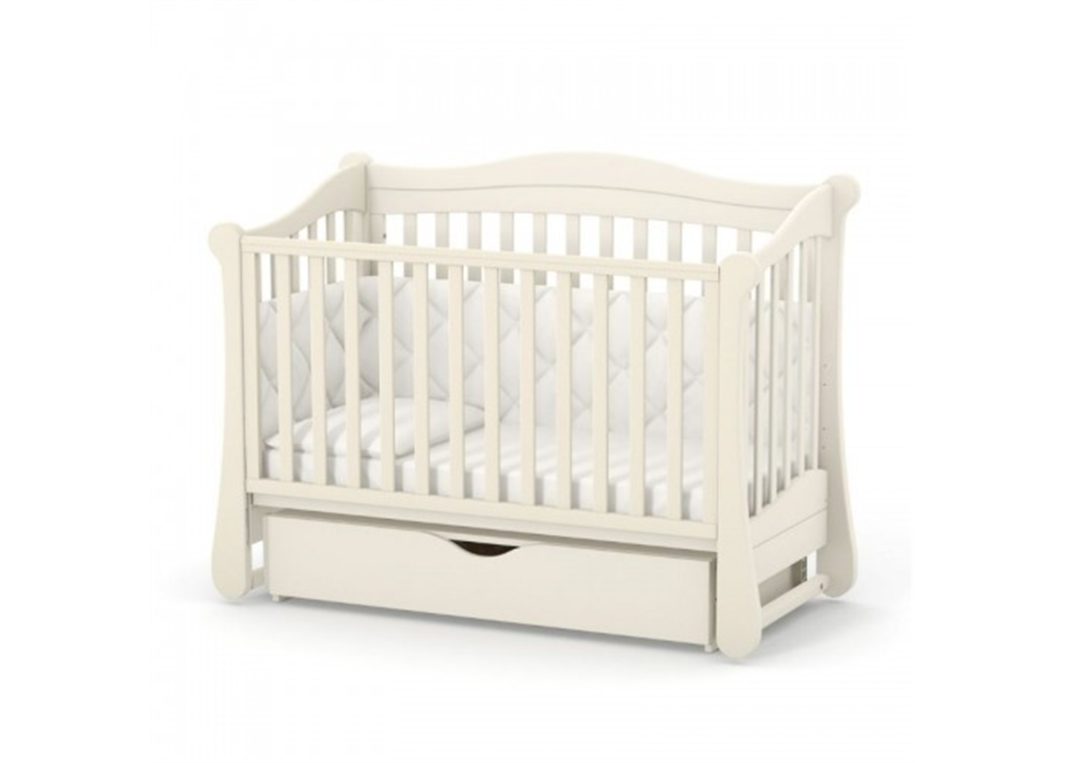 Кроватка с ящиком и маятниковым механизмом Соня ЛД18 ЕС Верес 60х120 Белый