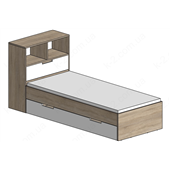 32/34 Кровать с низкой тумбой для белья 90х190 К-2 стандарт