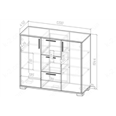 7 Комод 120 серия Sakura К-2 стандарт