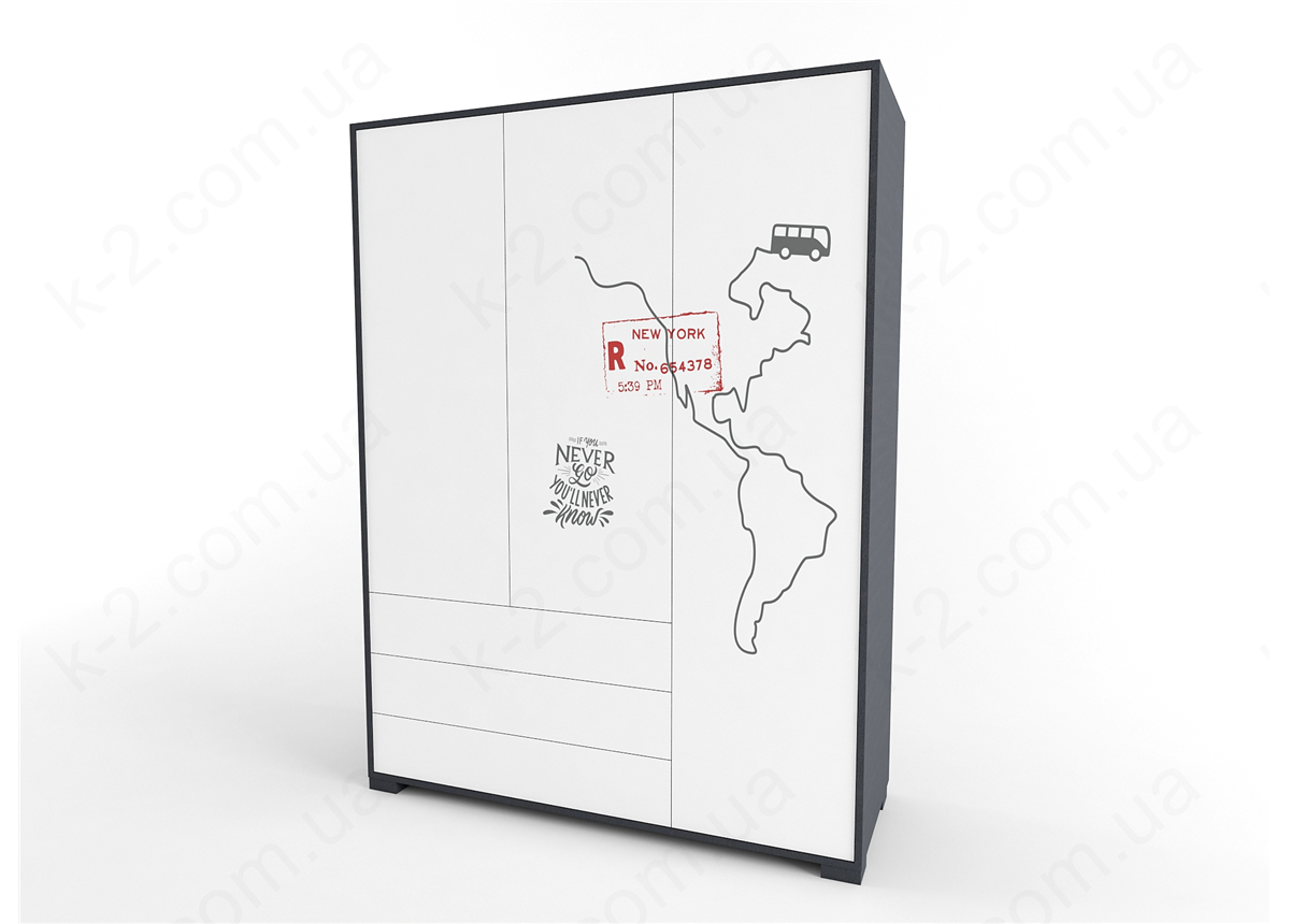 13 Шкаф трехдверный 150 серия Travel К-2 люкс