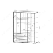13 Шкаф трехдверный 150 серия Urban К-2 люкс