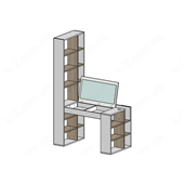 5 Стол-стеллаж с трюмо 125 правый К-2 стандарт