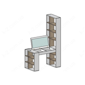 5 Стол-стеллаж с трюмо 125 левый К-2 стандарт