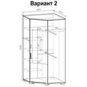 44 Шкаф угловой серия Sakura К-2 стандарт