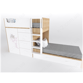 52 Кровать двухъярусная с лестницей 90х200 серия Sakura К-2 люкс