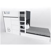 52 Кровать двухъярусная с лестницей 90х200 серия Travel К-2 люкс