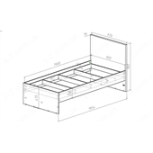 16 Кровать с твердым изголовьем 90х190 К-2 стандарт