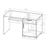 3 Стол с тумбой слева 135 серия Xracer К-2 стандарт