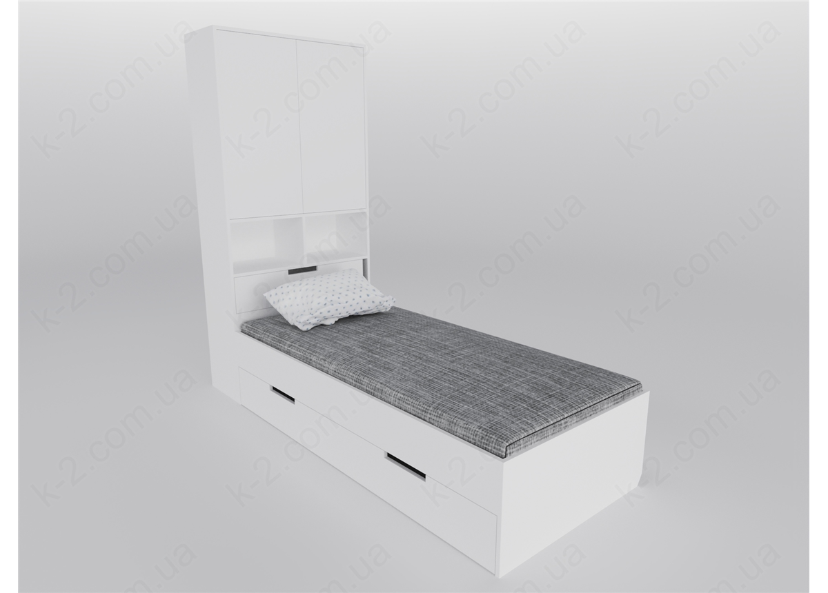 36/32 Кровать с высокой тумбой для белья 936х2000 К-2 элит