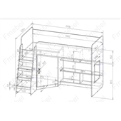 Кровать-чердак Валенсия-2 Fmebel