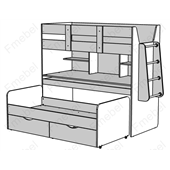 Кровать-чердак со столом Дортмунд Fmebel