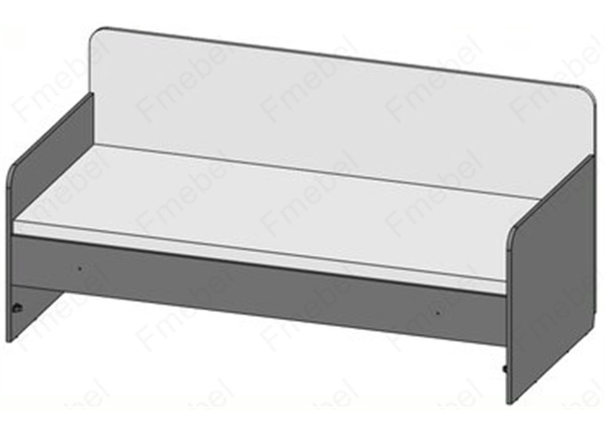 Диван с твердым изголовьем  и ламельным основанием 90*200 (схема) Fmebel люкс