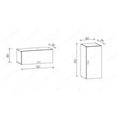 Шкаф навесной горизонтальный свободной длины (схема) 3 Fmebel стандарт