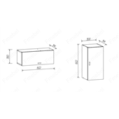 Шкаф навесной горизонтальный свободной длины (схема) 3 Fmebel люкс