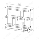 Стеллаж под стол 945 мм (схема) Fmebel люкс