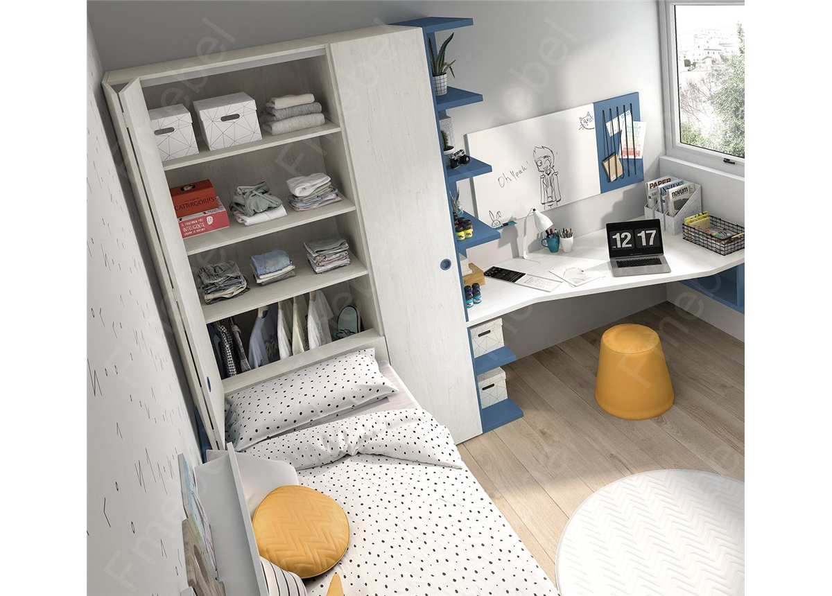 Шкаф прикроватный со сдвижной дверкой "гармошка" (схема) Fmebel люкс