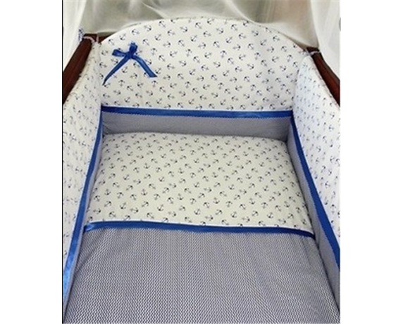 Распродажа ДБ061 Комплект постельного белья Медисон синие якоря