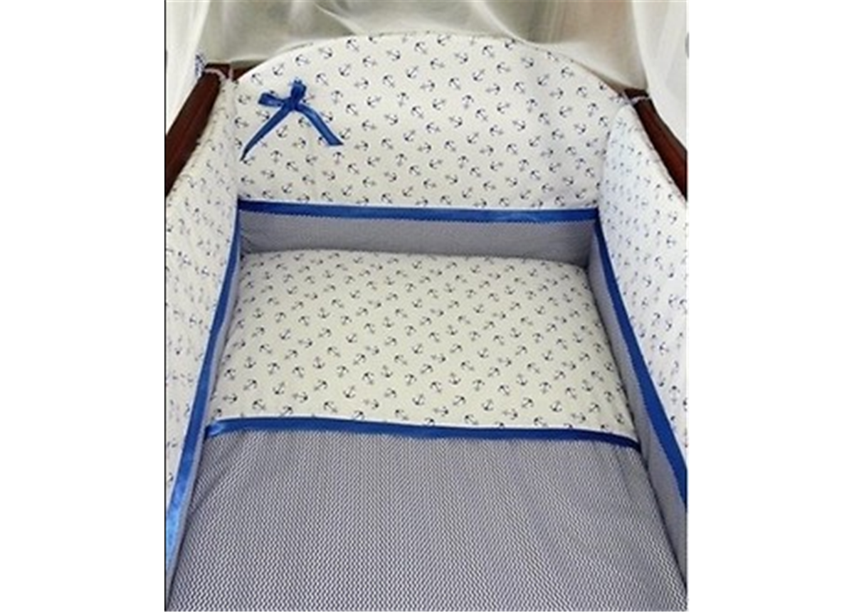 Распродажа ДБ061 Комплект постельного белья Медисон синие якоря