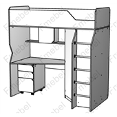 Кровать-чердак со столом Антверпен Fmebel