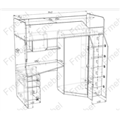 Кровать-чердак со столом Антверпен Fmebel