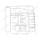 Кровать-чердак двухместная Монреаль Fmebel 