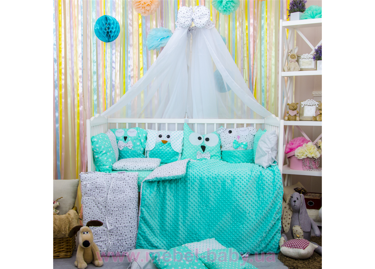 Распродажа Комплект постельного белья "Персонажи Плюш" мятный Bepino