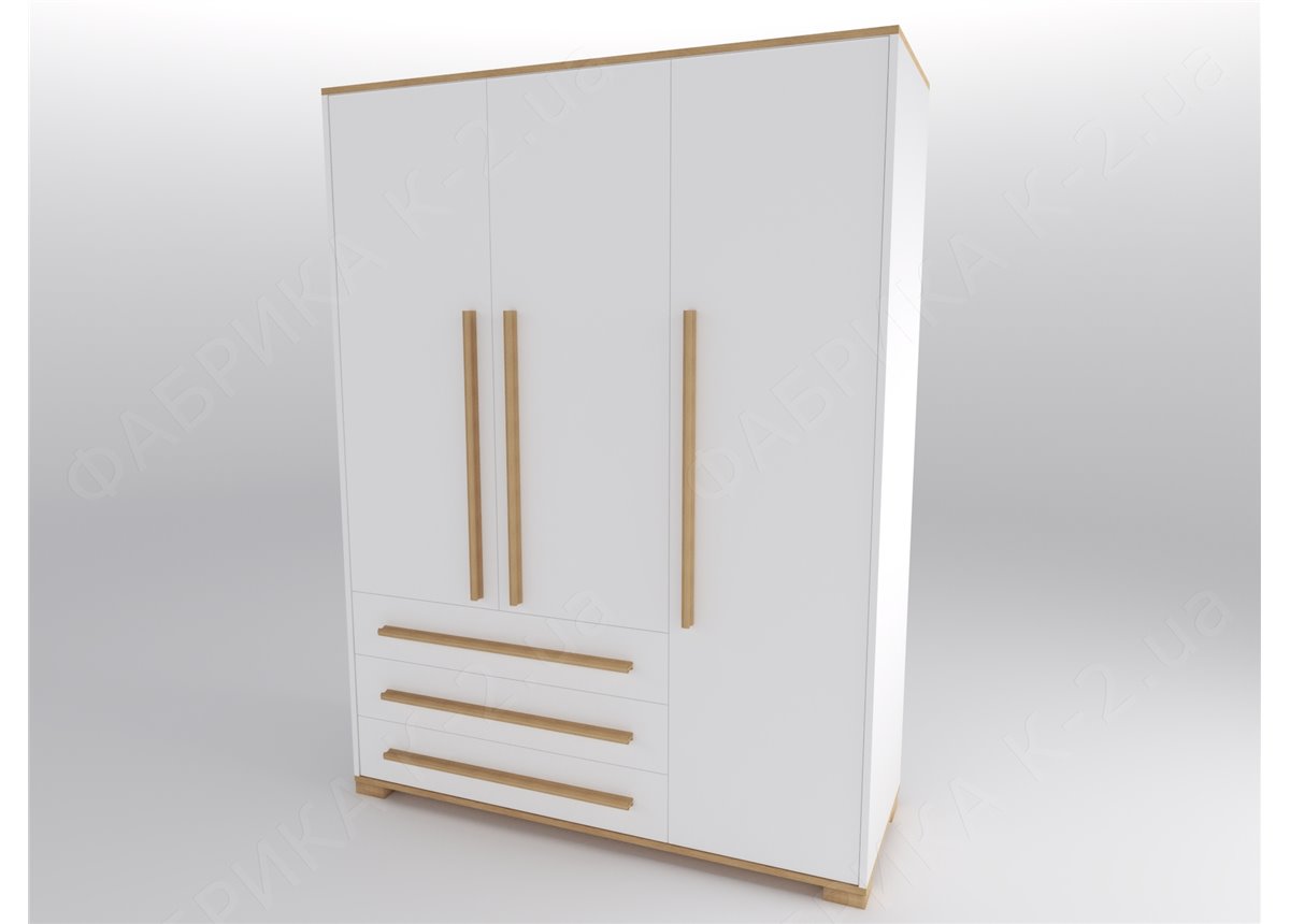 13 Шкаф трехдверный 150 серия Nature White К-2 стандарт