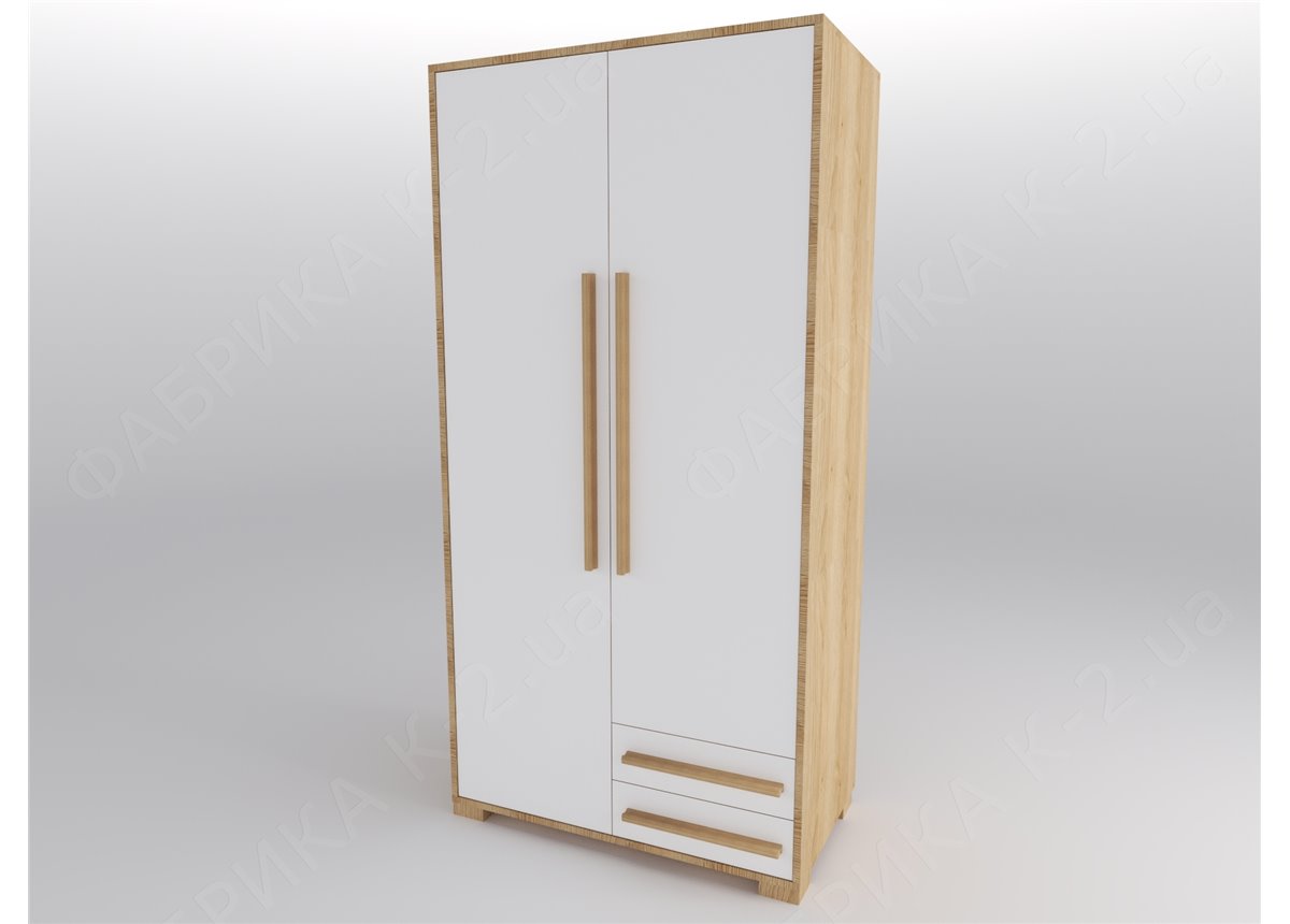 12а Шкаф двухдверный с ящиками 100 серия Nature White К-2 стандарт