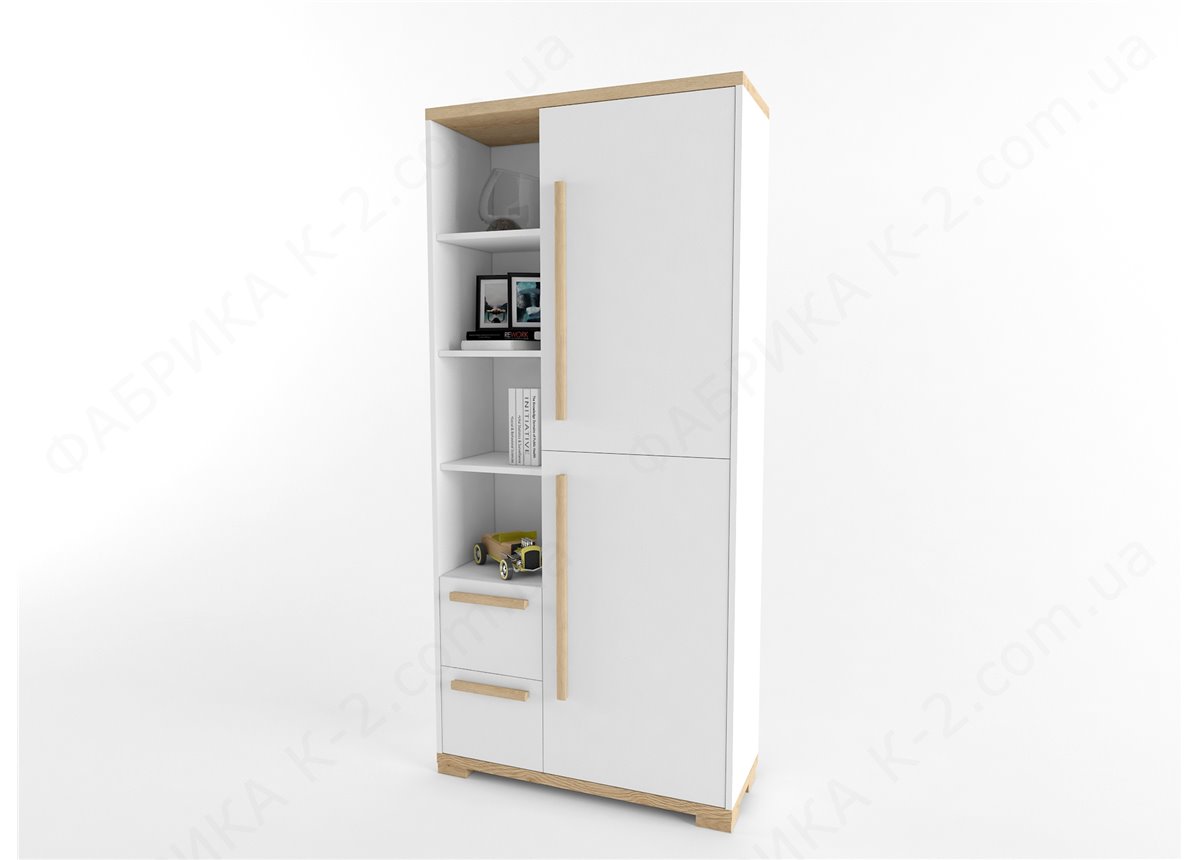 11 Шкаф-стеллаж 100 серия Nature White К-2 стандарт