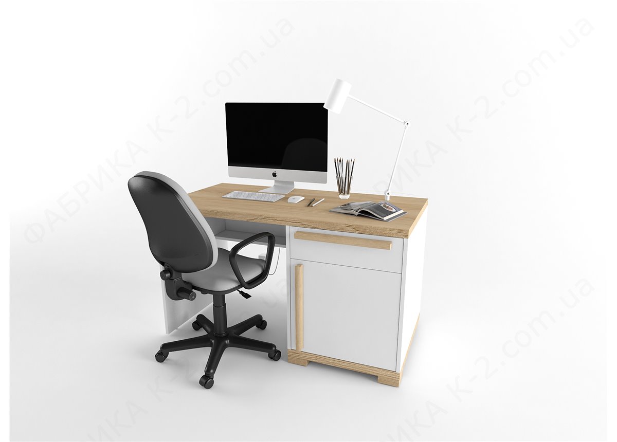 3 Стол с тумбой справа 135 серия Nature White К-2 стандарт