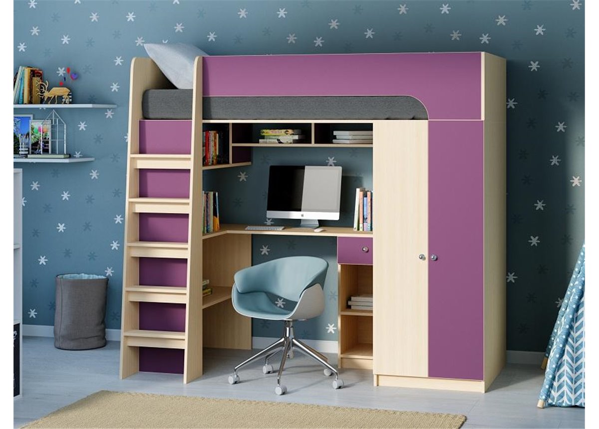 Кровать-чердак Барселона Fmebel 80х190