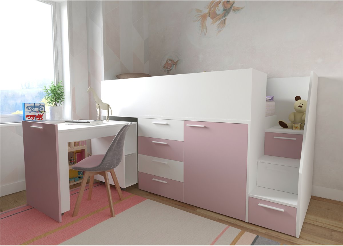 Кровать-чердак со шкафом Висконсин-2 Fmebel