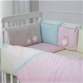 Набор постельного белья Зайчики розовый (7 предметов) Маленькая Соня