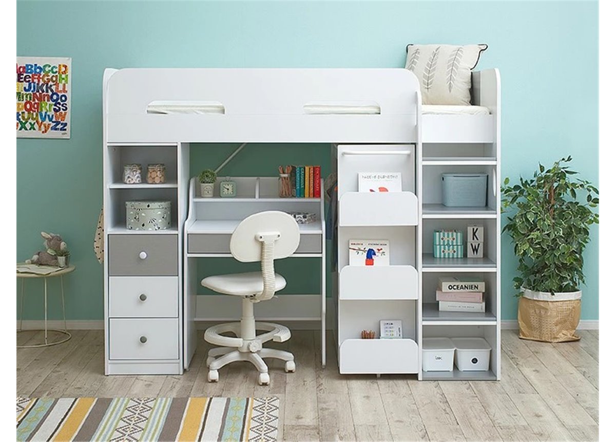 Кровать-чердак со столом Орландо Fmebel 80х190