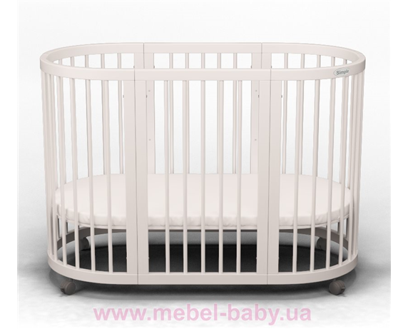 Распродажа Кроватка SMARTBED OVAL 9-в-1 с полозьями для укачивания IngVart молочный 60x120