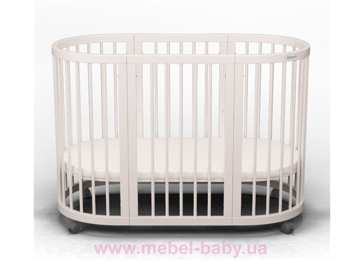 Распродажа Кроватка SMARTBED OVAL 9-в-1 с полозьями для укачивания IngVart молочный 60x120