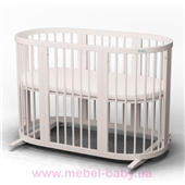 Распродажа Кроватка SMARTBED OVAL 9-в-1 с полозьями для укачивания IngVart молочный 60x120
