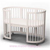 Распродажа Кроватка SMARTBED OVAL 9-в-1 с полозьями для укачивания IngVart молочный 60x120