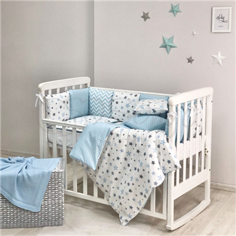 Комплект Baby Design Stars серо-голубой (6 предметов) Маленькая Соня