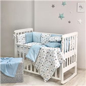 Комплект Baby Design Stars серо-голубой (6 предметов) Маленькая Соня